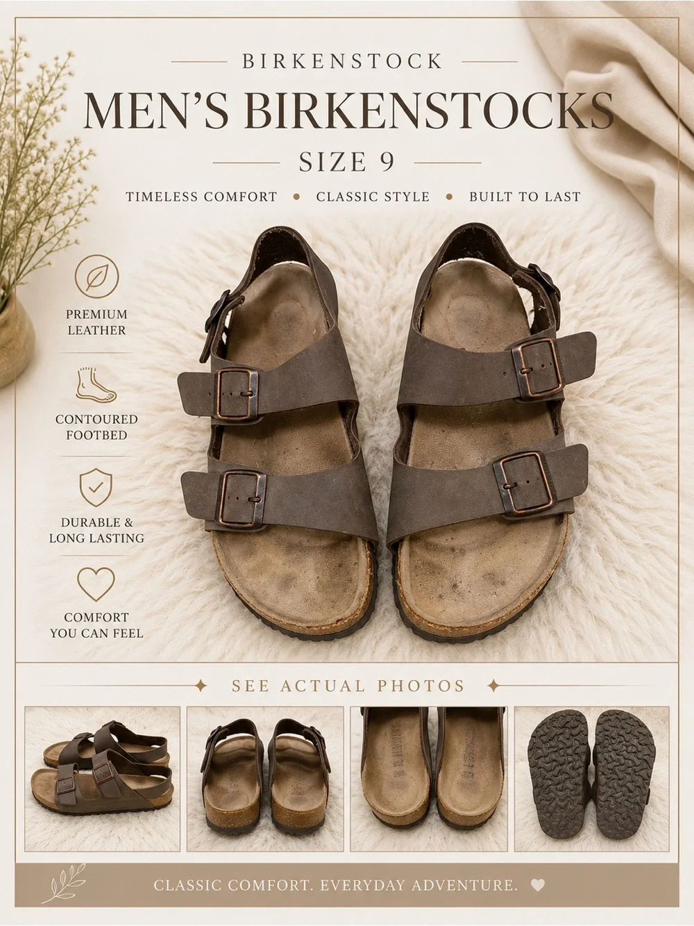Mens Birkenstocks size 9